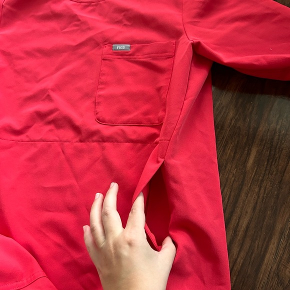 Figs Red Long Sleeve Scrubs - Picture 2 of 9